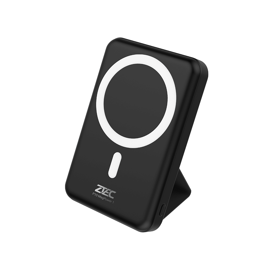 แบตเตอรี่สำรอง ZTEC POWERBANK P10 ความจุ 10000 MAH สีดำ รองรับการชาร์จไร้สาย